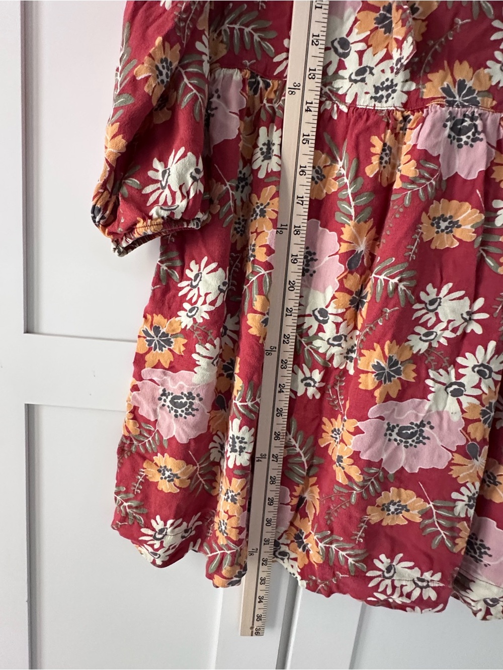 Two of Free assembly Women’s ' Floral Ruffle Yoke Dresses in Rose Red Floral - Picture 7 of 11